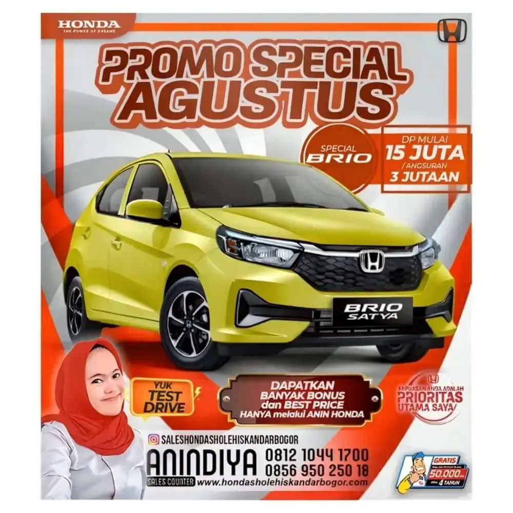 Promo Spesial Agustus Honda Brio : DP & Angsuran Murah Di Honda Bogor Promo Spesial Agustus Honda Brio : DP & Angsuran Murah Di Honda Bogor